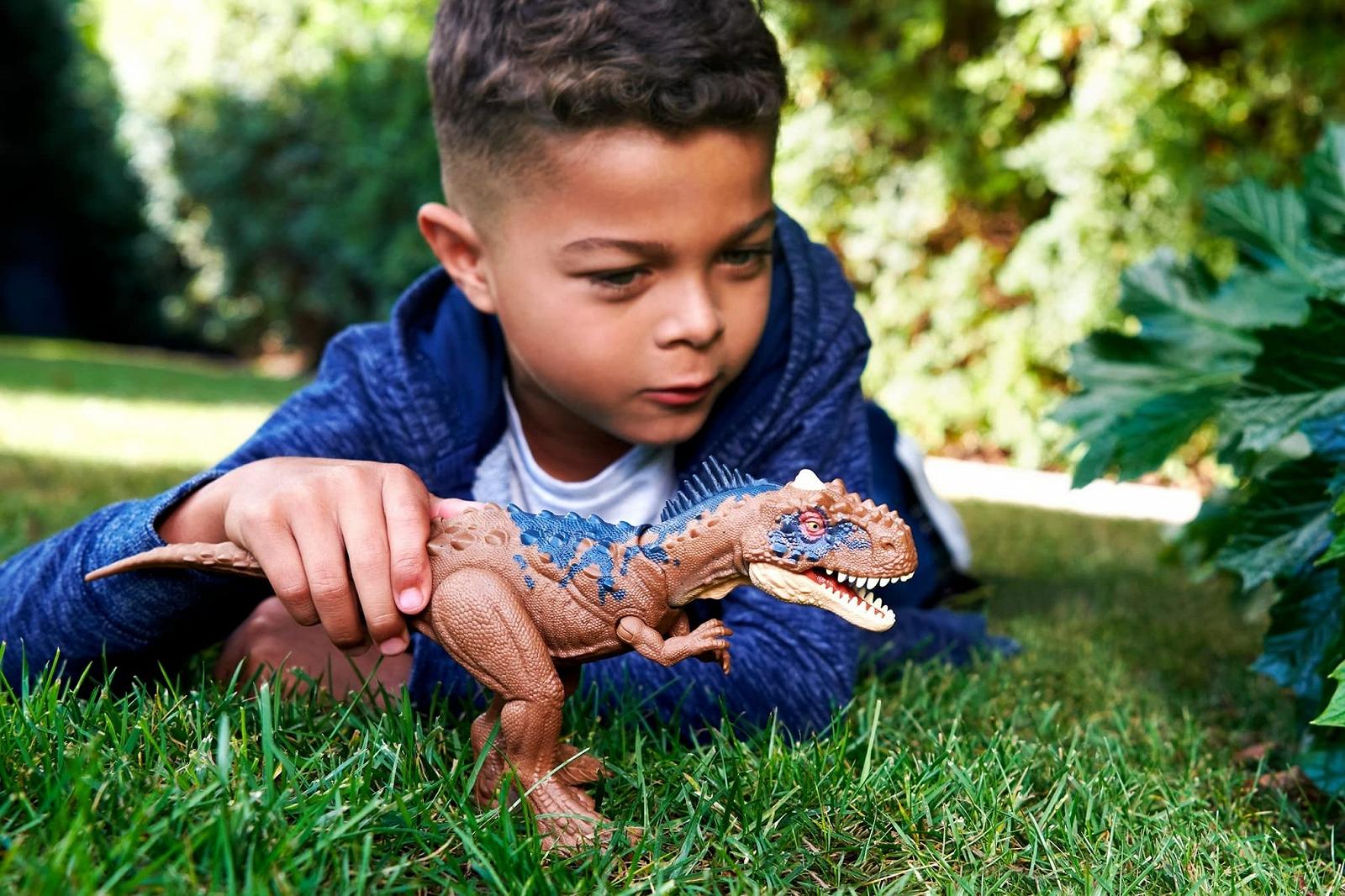 Фигурка динозавра Jurassic World Roar Strikers Rajasaurus с подвижными частями тела, звуками рева и атаками укуса, фото №2