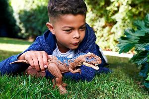 Фигурка динозавра Jurassic World Roar Strikers Rajasaurus с подвижными частями тела, звуками рева и атаками укуса synthetic.ua - Фото 1