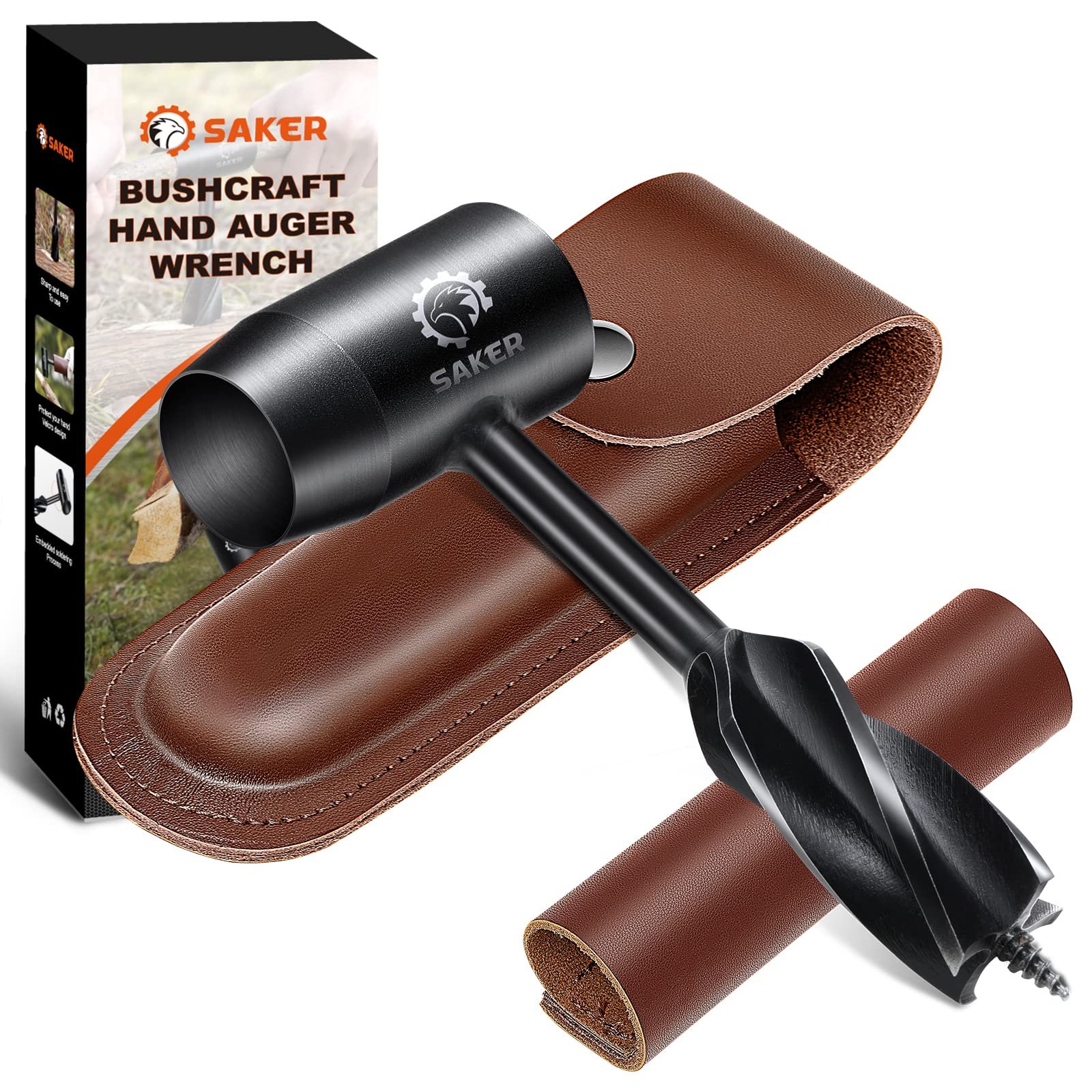 Ручний бур Saker Bushcraft, для бушкрафту, інструмент для виживання, свердло по дереву Scotch Eye, фото №1