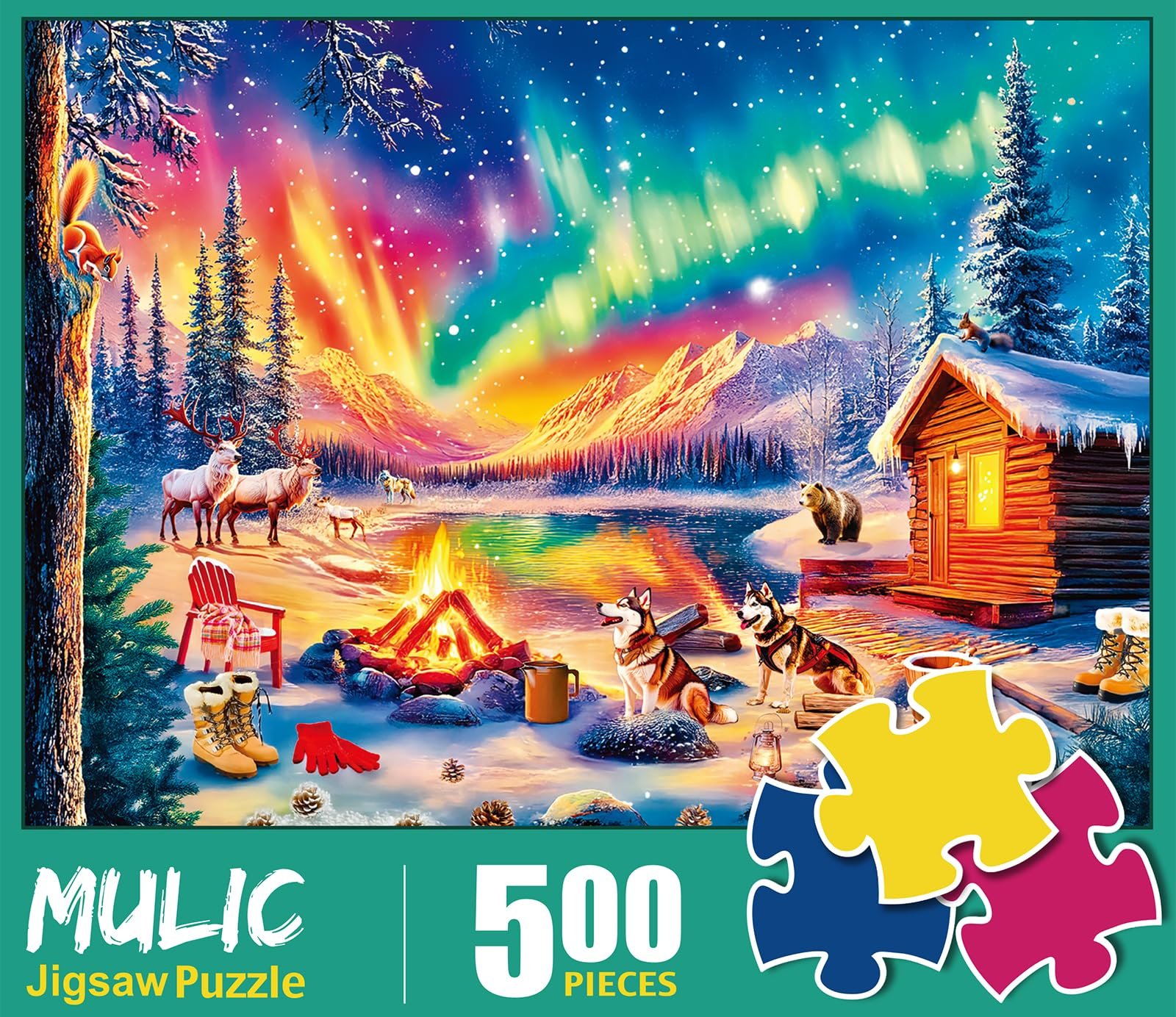 Пазл Багаття під північним сяйвом 500 елементів 53 x 38 см, фото №3