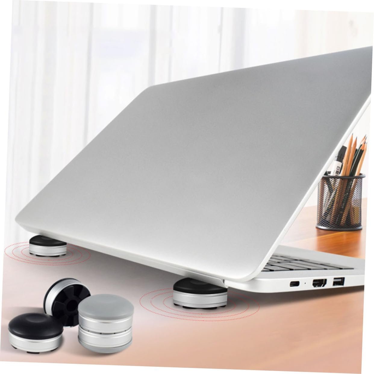 Підставка для ноутбука 2 шт Настільний тримач з міцного матеріалу Ергономічний для охолодження та зняття напруги з зап'ястя Чорний, фото №2