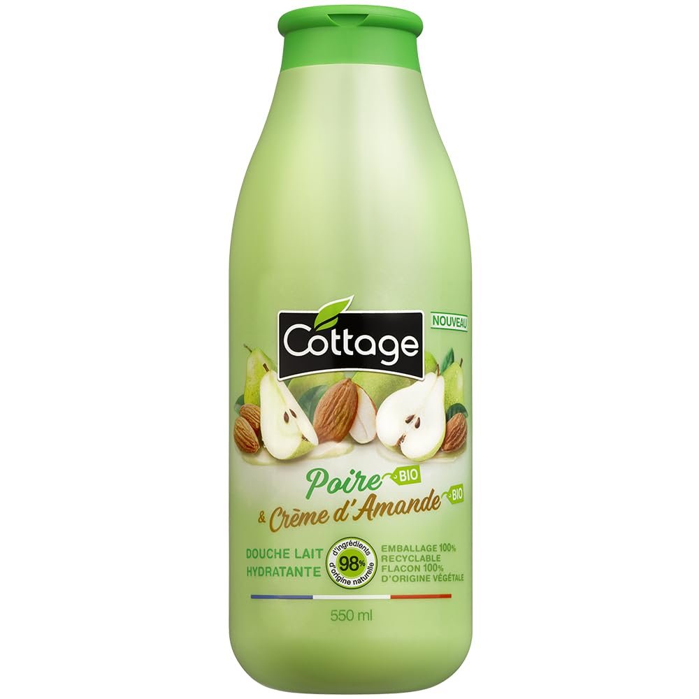 Гель-молочко для душу Cottage Organic Pear & Organic Almond Cream з грушею та мигдалем 550 мл, фото №1