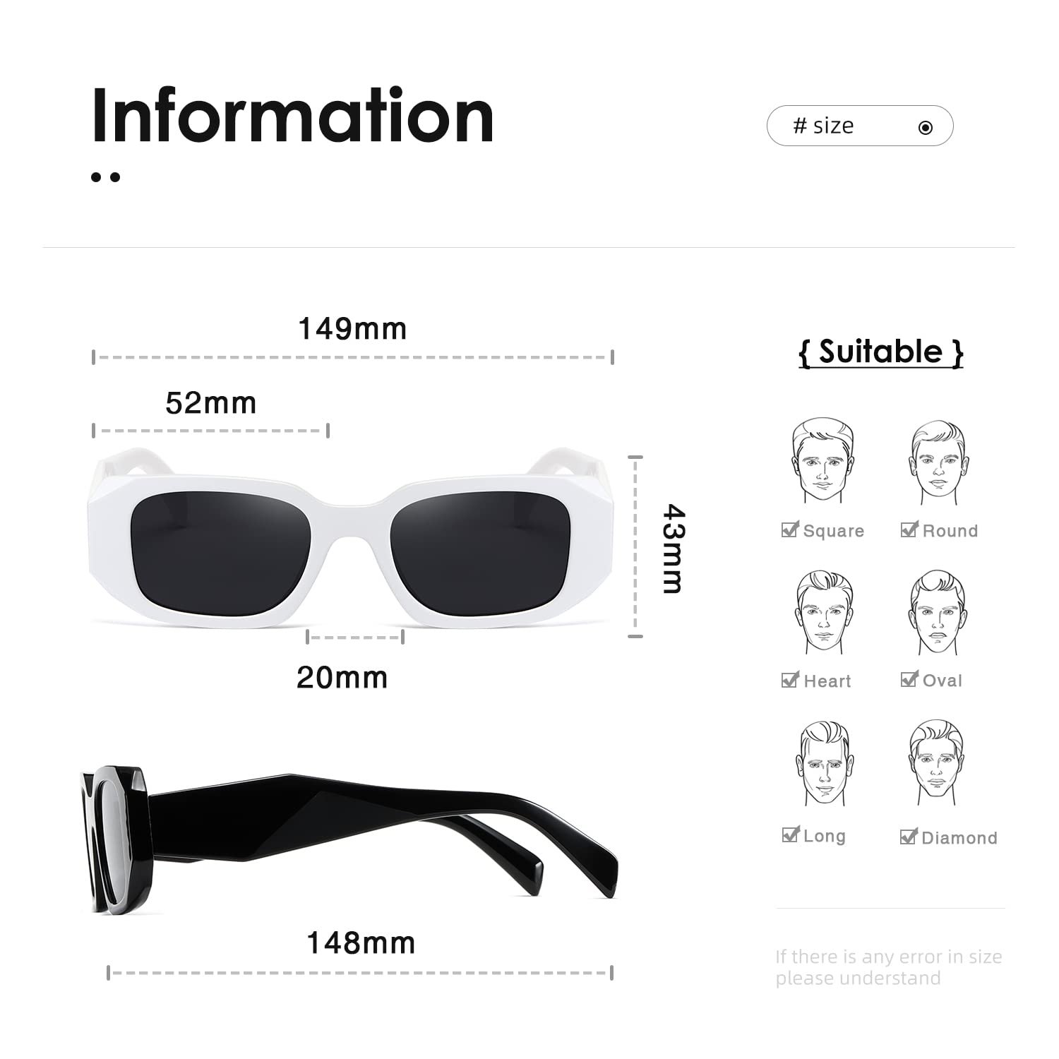 Сонцезахисні окуляри Прямокутні Kimorn для жінок і чоловіків, модні ретро-окуляри 90-х, фото №4 Сонцезахисні окуляри Прямокутні Kimorn для жінок і чоловіків, модні ретро-окуляри 90-х, фото №4