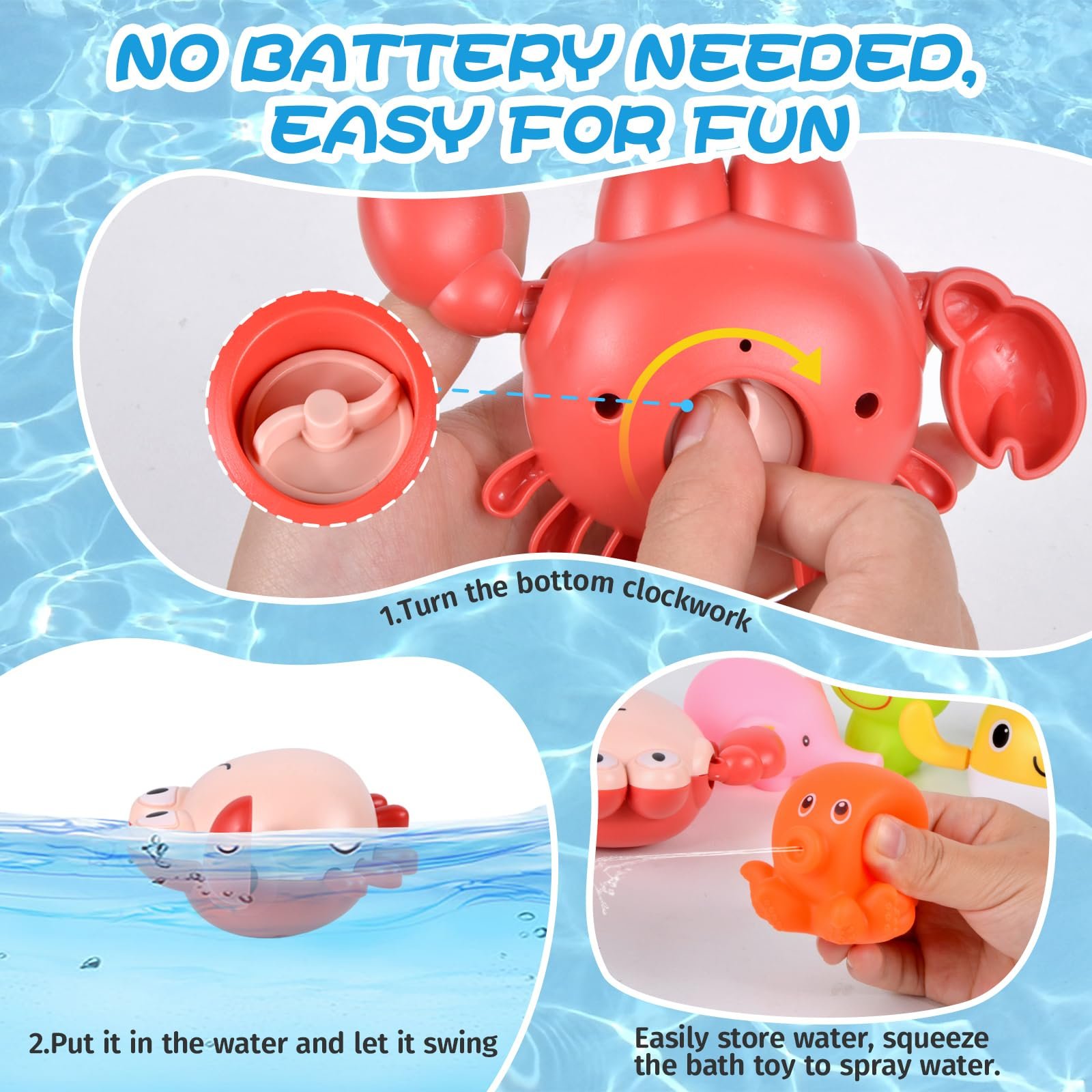 Игрушка для ванны заводная Магнитная рыбалка, фото №4