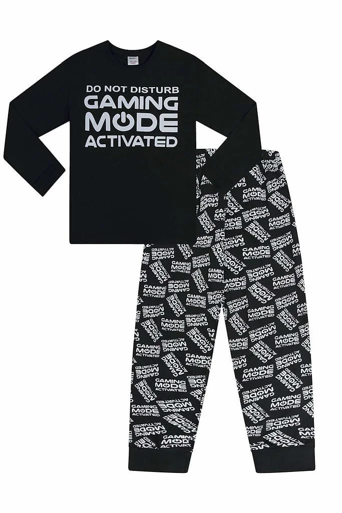 Пижама ThePyjamaFactory Gaming Mode Activated с принтом, черно-белая, фото №1
