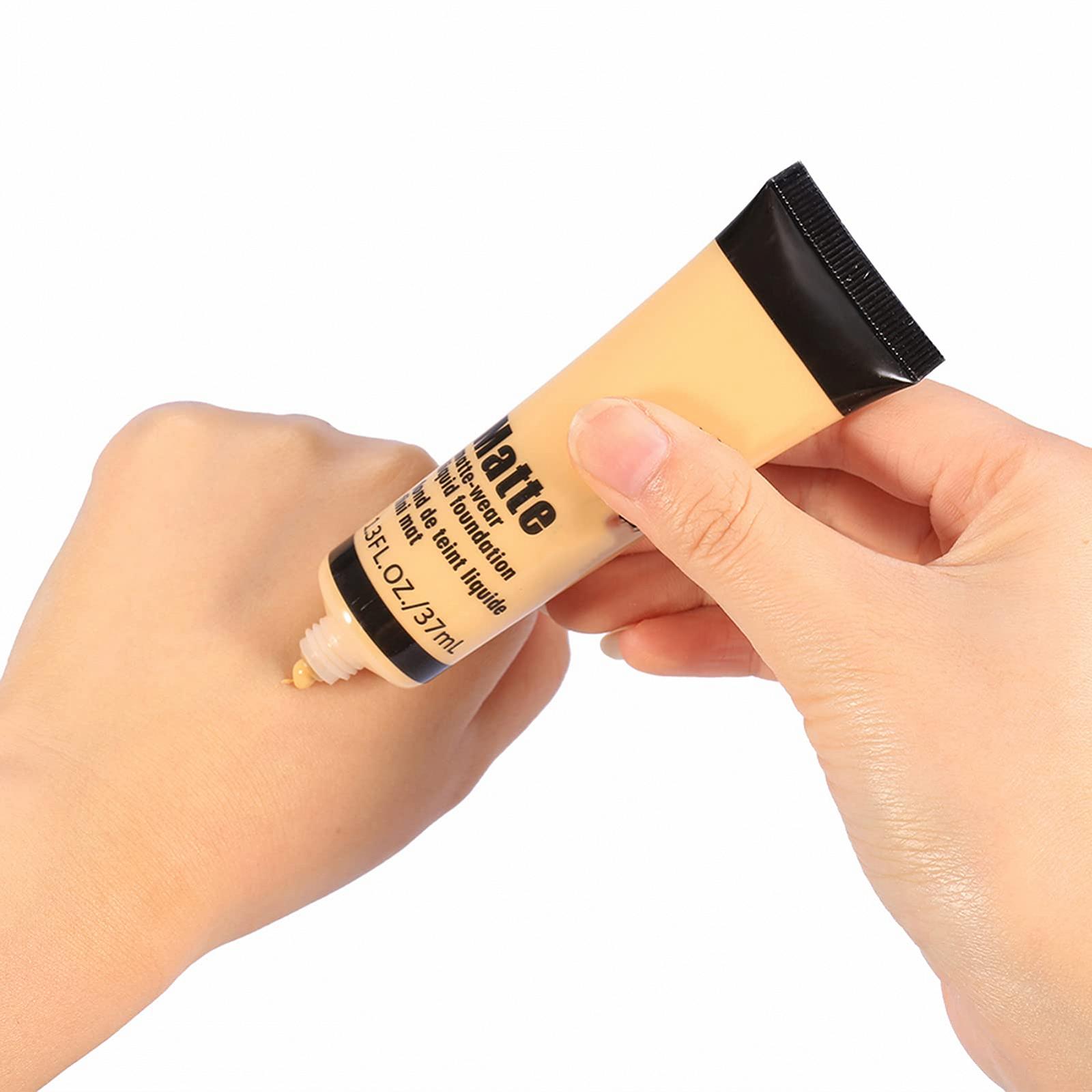 Крем-основа Miss Rose Face Liquid Foundation Matte Wear Concealer Sun Block (Бежевий 4), фото №3