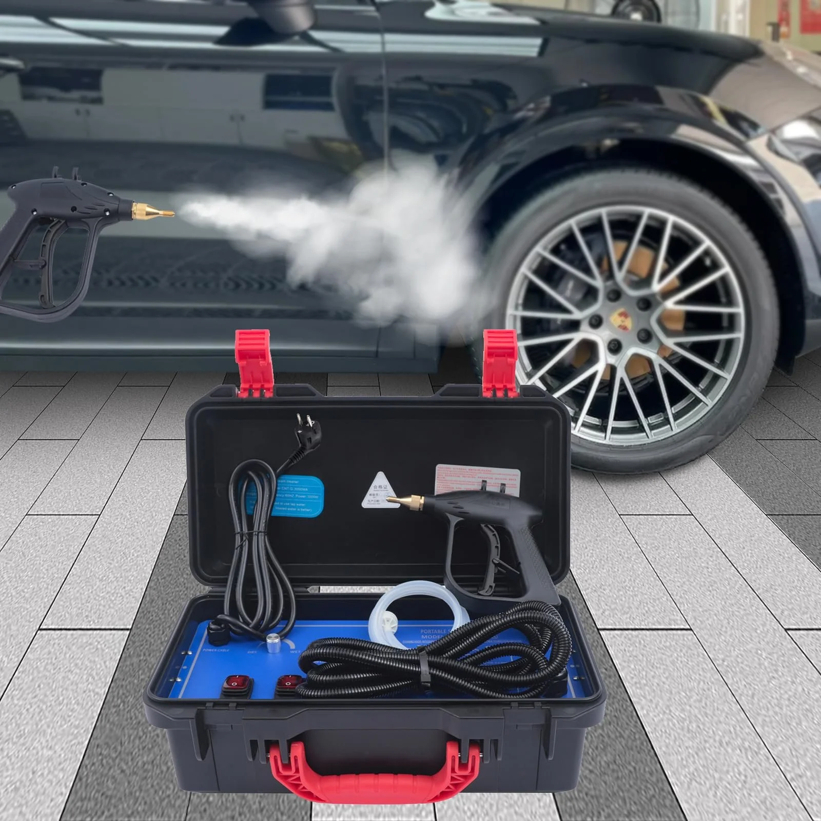 Пароочисник 220 V 3000 W Багатофункціональний Переносний Ручний Високотемпературний з насадками-щітками, фото №3