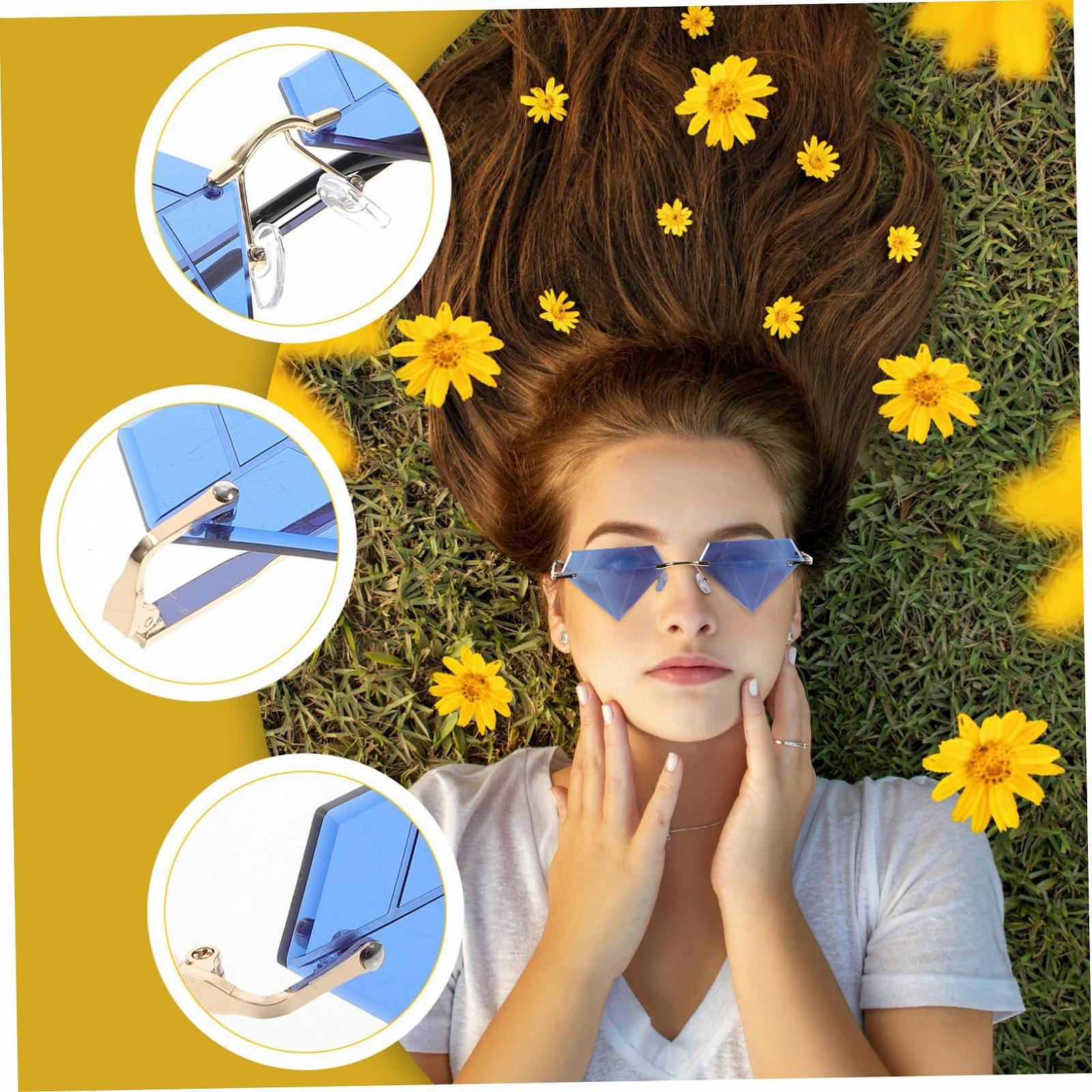 Сонцезахисні окуляри Діамант VALICLUD Без оправи Темно-синій, 2 пари, фото №9