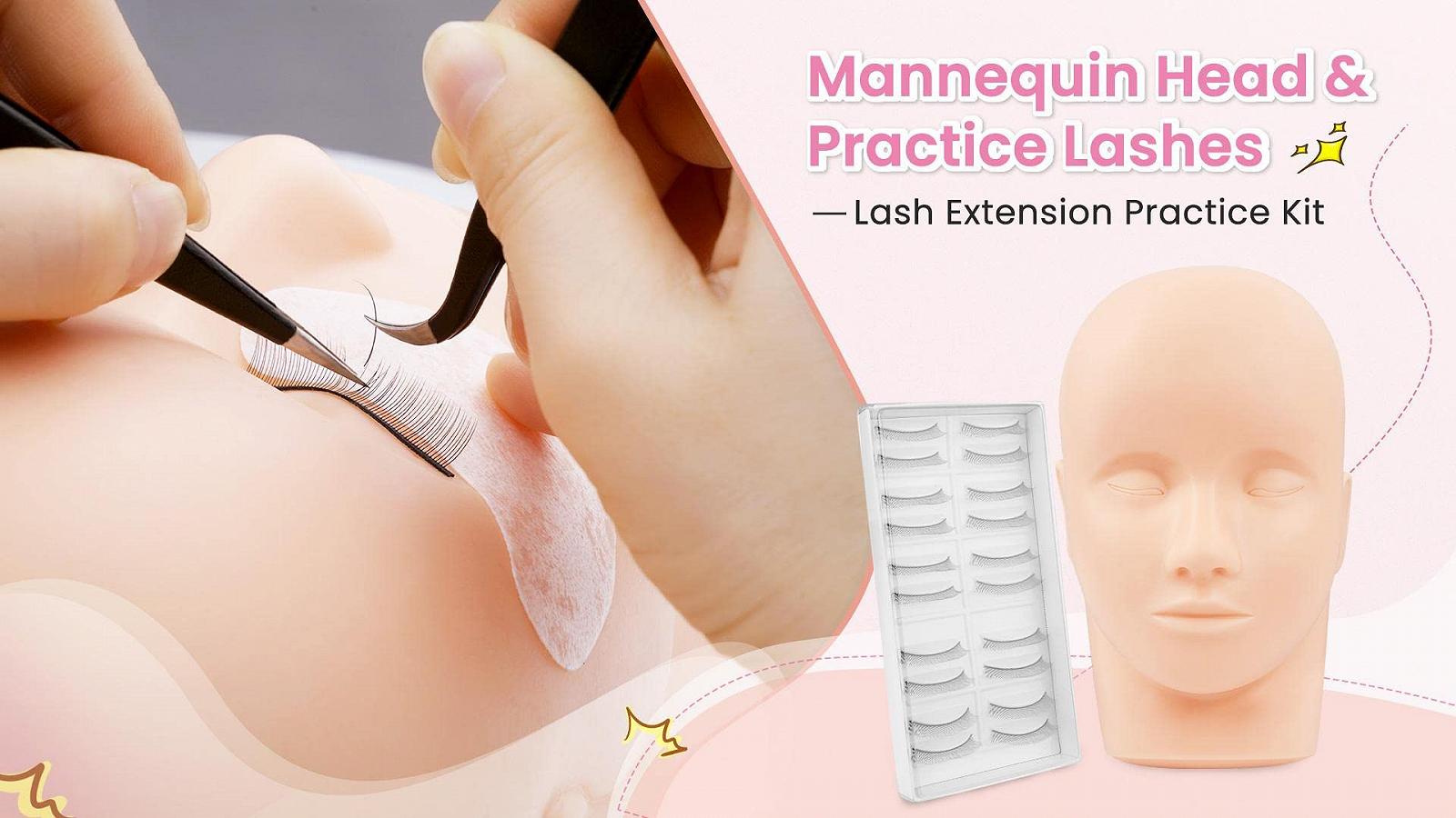 Голова манекена Beauty7 Eyelash Extension Practice Head з 10 парами тренувальних вій, фото №5