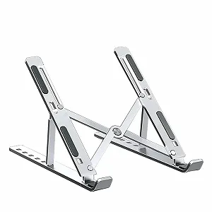 Подставка для ноутбука из алюминиевого сплава Регулируемая Складная Портативная для ноутбуков Подставка для подъема и охлаждения Противоскользящая - Фото 1