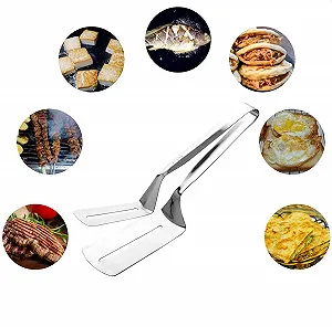 Лопатка-зажим для гриля Griddle Spatula из нержавеющей стали 304 2-в-1 для рыбы и стейков synthetic.ua - Фото 1