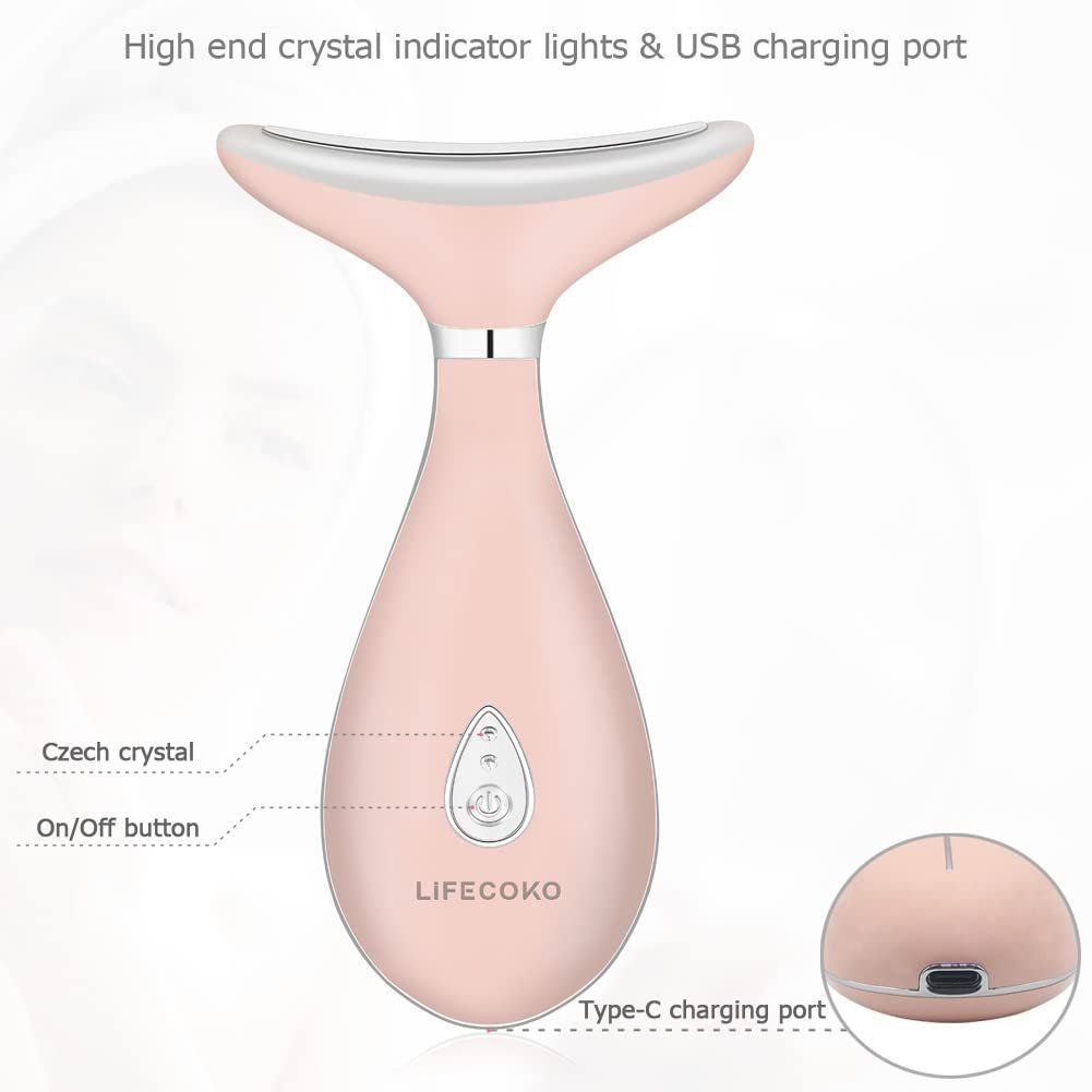 Масажер LiFECOKO для Обличчя Проти Зморшок для Підтяжки Обличчя, USB, Рожевий, фото №4