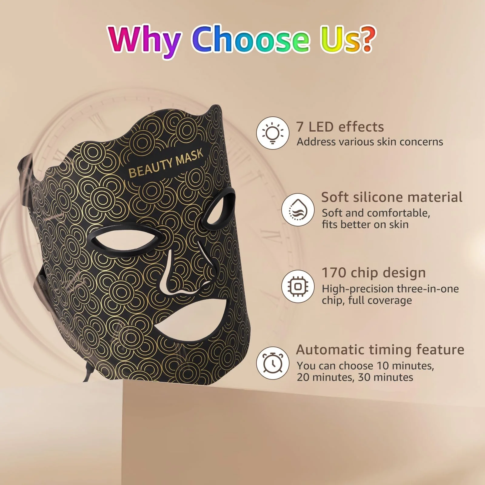 LED Маска для обличчя та шиї Advanced, ближнє інфрачервоне червоне світло, омолодження, антивіковий засіб проти зморшок, фото №5 LED Маска для обличчя та шиї Advanced, ближнє інфрачервоне червоне світло, омолодження, антивіковий засіб проти зморшок, фото №5