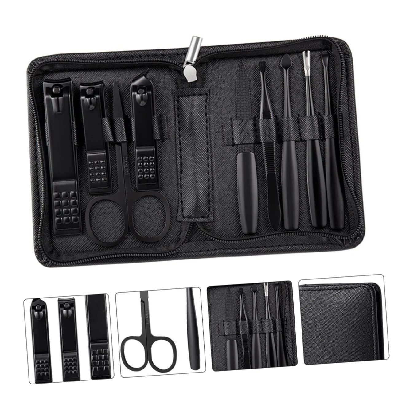 Набор для маникюра Мультифункциональный из нержавеющей стали Портативный Черный, фото №6