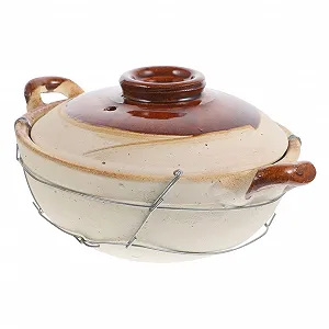 Горшок песчаный с ручкой глиняный термостойкий для риса и супов - Фото 1