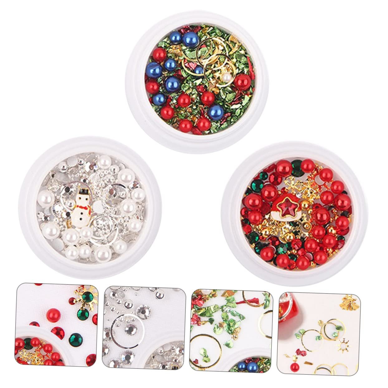 Украшения для ногтей Рождественские 3D наклейки 3D подвески Рождественские диски 3D наклейки (3 коробки), фото №9