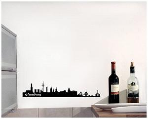 Наклейка на стіну Samunshi Hamburg Skyline 100 x 20 см чорна synthetic.ua - Фото 1