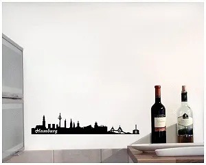 Наклейка на стіну Samunshi Hamburg Skyline 100 x 20 см чорна synthetic.ua - Фото 1