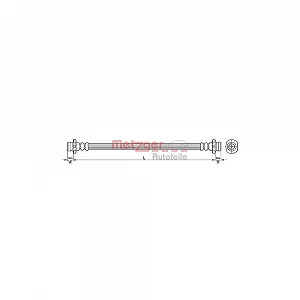 Гальмівний шланг METZGER 4110393 для NISSAN, задній міст зліва, задній міст справа - Фото 1