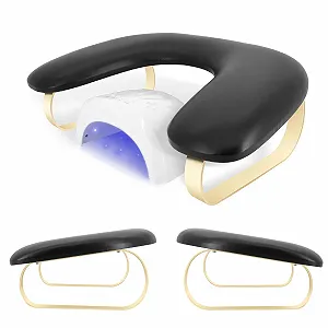 Підставка для рук U-подібна Подушка для манікюру М'яка PU шкіра Чорний - Фото 1