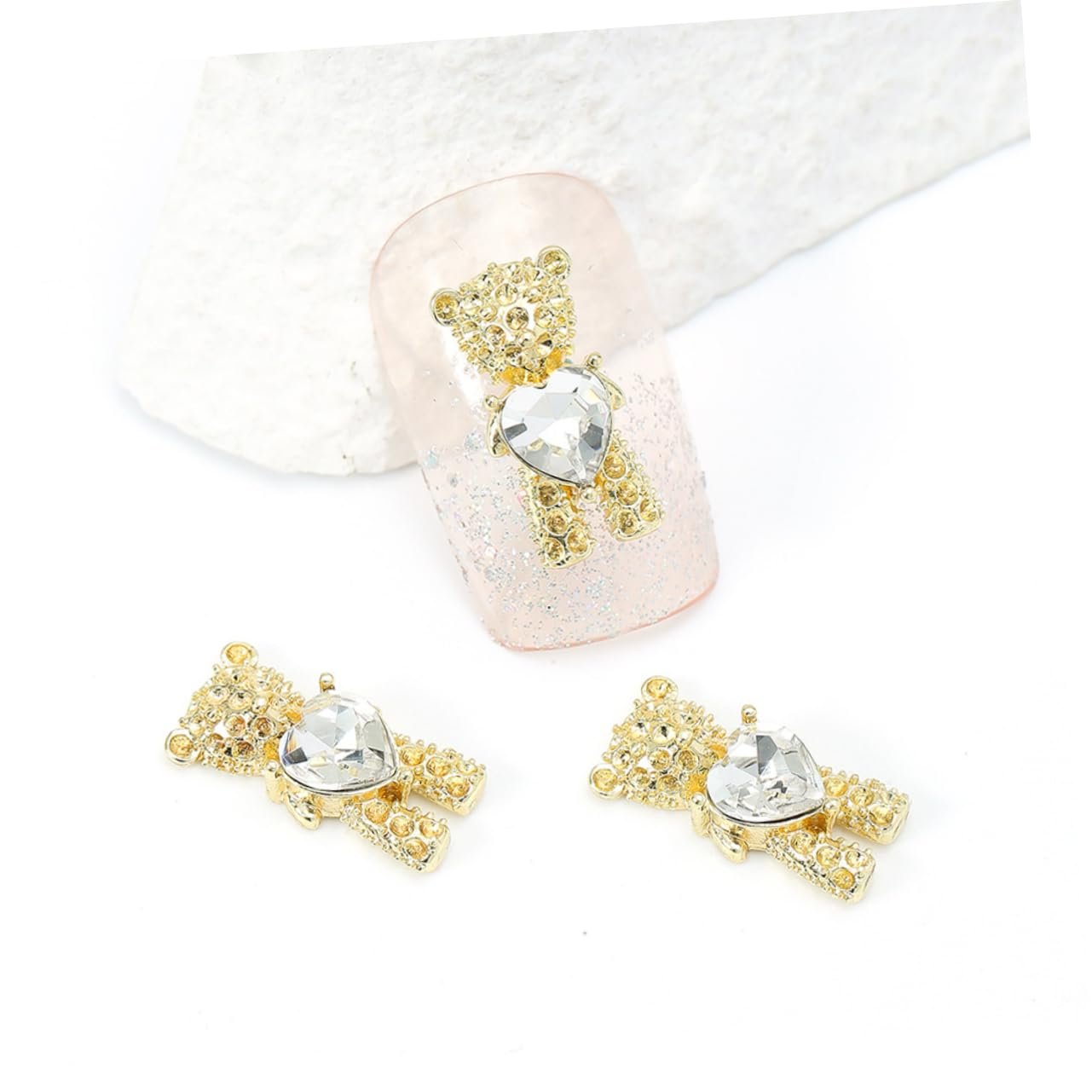 Прикраси для манікюру Ведмедик Housoutil, блискітки для нігтів з плоскою основою своїми руками, ведмедик, 3D,, фото №4