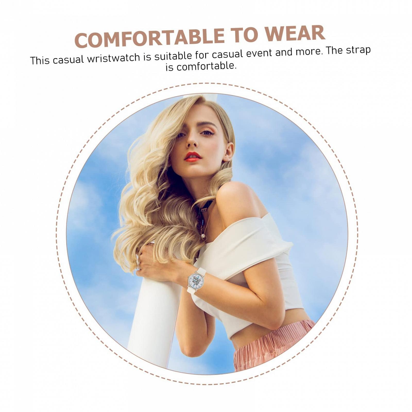 Часы LIFKOME Женские наручные часы и браслет Кожаные белые, фото №8 Часы LIFKOME Женские наручные часы и браслет Кожаные белые, фото №8