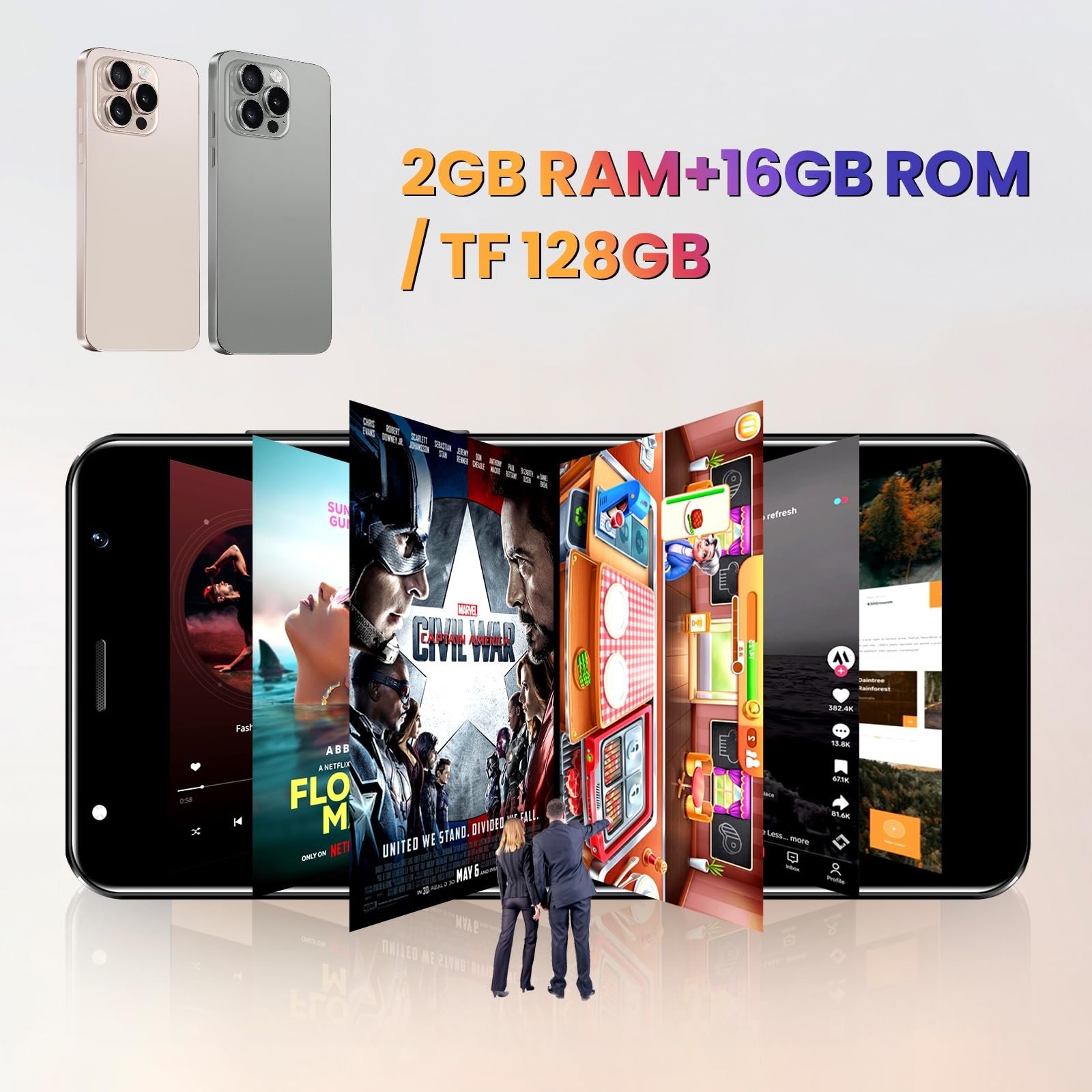 Смартфон T25 5.0 дюймів 2GB RAM 16GB ROM 4G LTE Android 8.1 Grey, фото №6