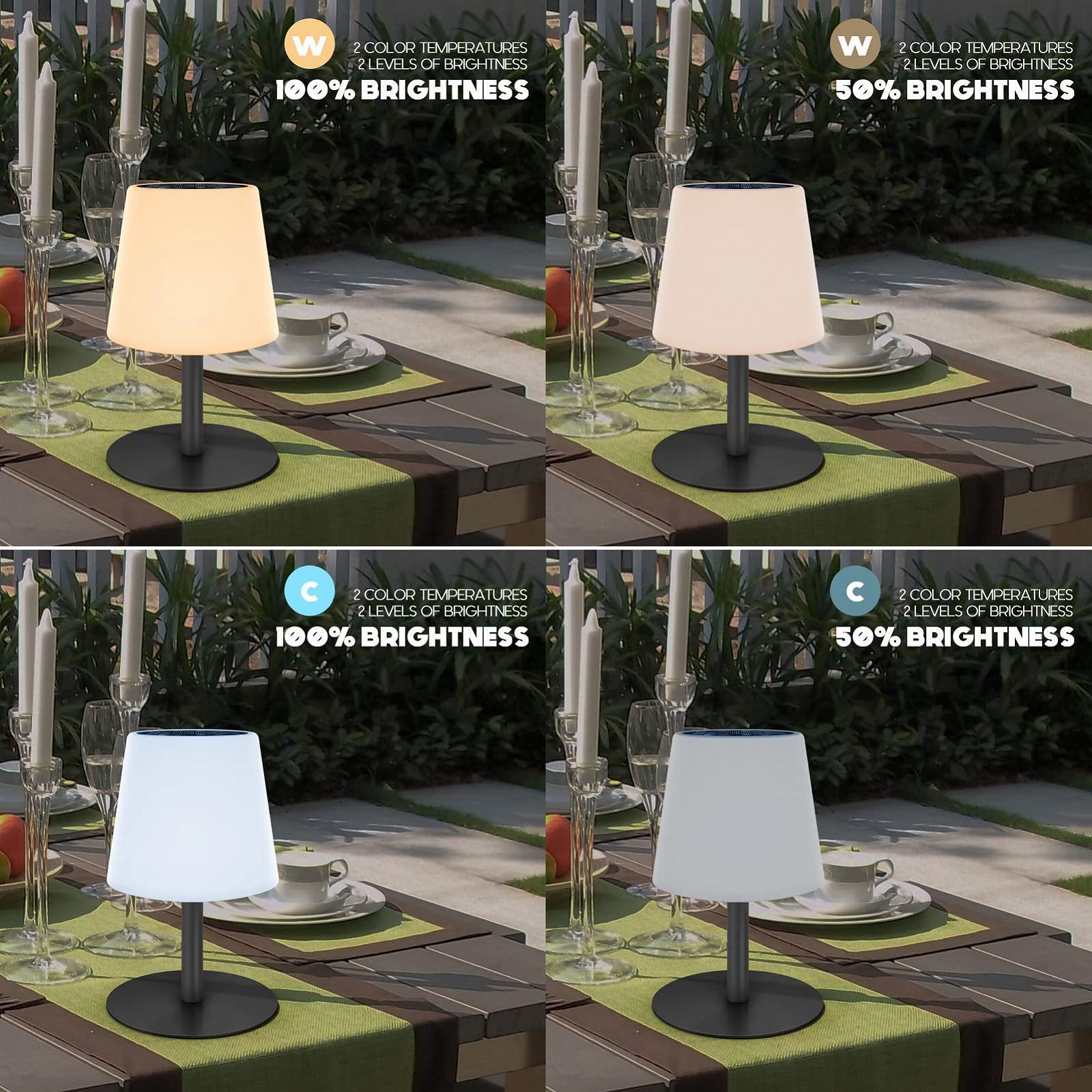 Вулична настільна лампа на сонячній батареї uuffoo IP44 8-12 годин роботи 2-в-1 зарядка Чорна, фото №2