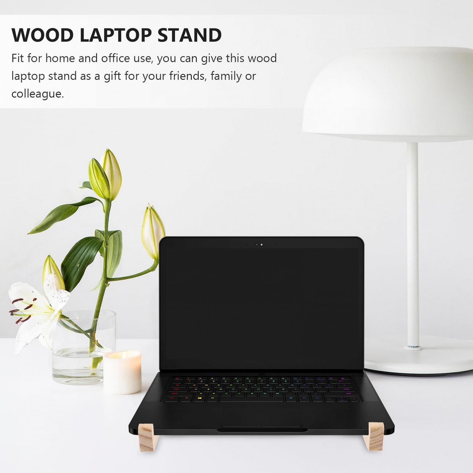 Підставка для ноутбука дерев'яна TEHAUX Ергономічна для комп'ютера для охолодження для офісу та дому, фото №8