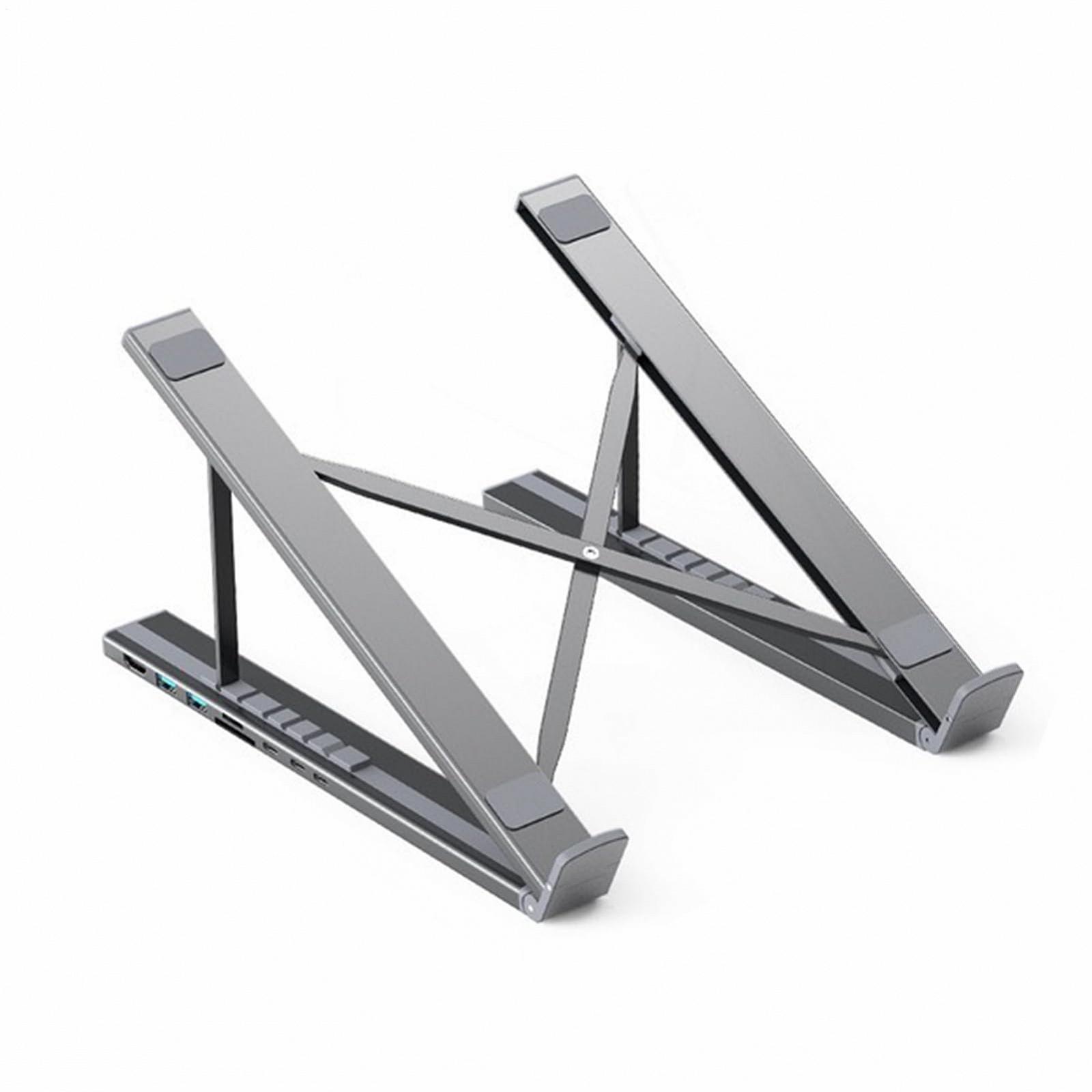 Подставка для ноутбука Док-станция Регулируемая по высоте Подставка для планшета Хаб для рабочей станции Эргономичная Быстрая зарядка Многофункциональная, фото №9