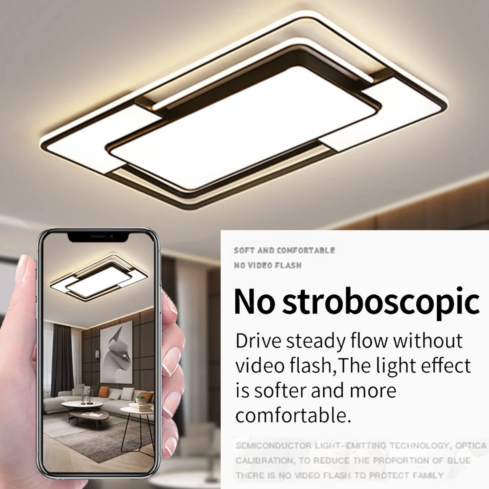 Світильник Style Home LED 150 Вт Змінний з Пультом ДУ Сучасний для Вітальні Спальні Дитячої Кімнати, фото №2