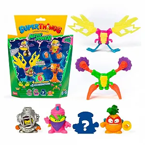 Набір фігурок Magic Box SuperThings Neon Power 6 штук (4 фігурки та 2 екзоскелети) synthetic.ua - Фото 1