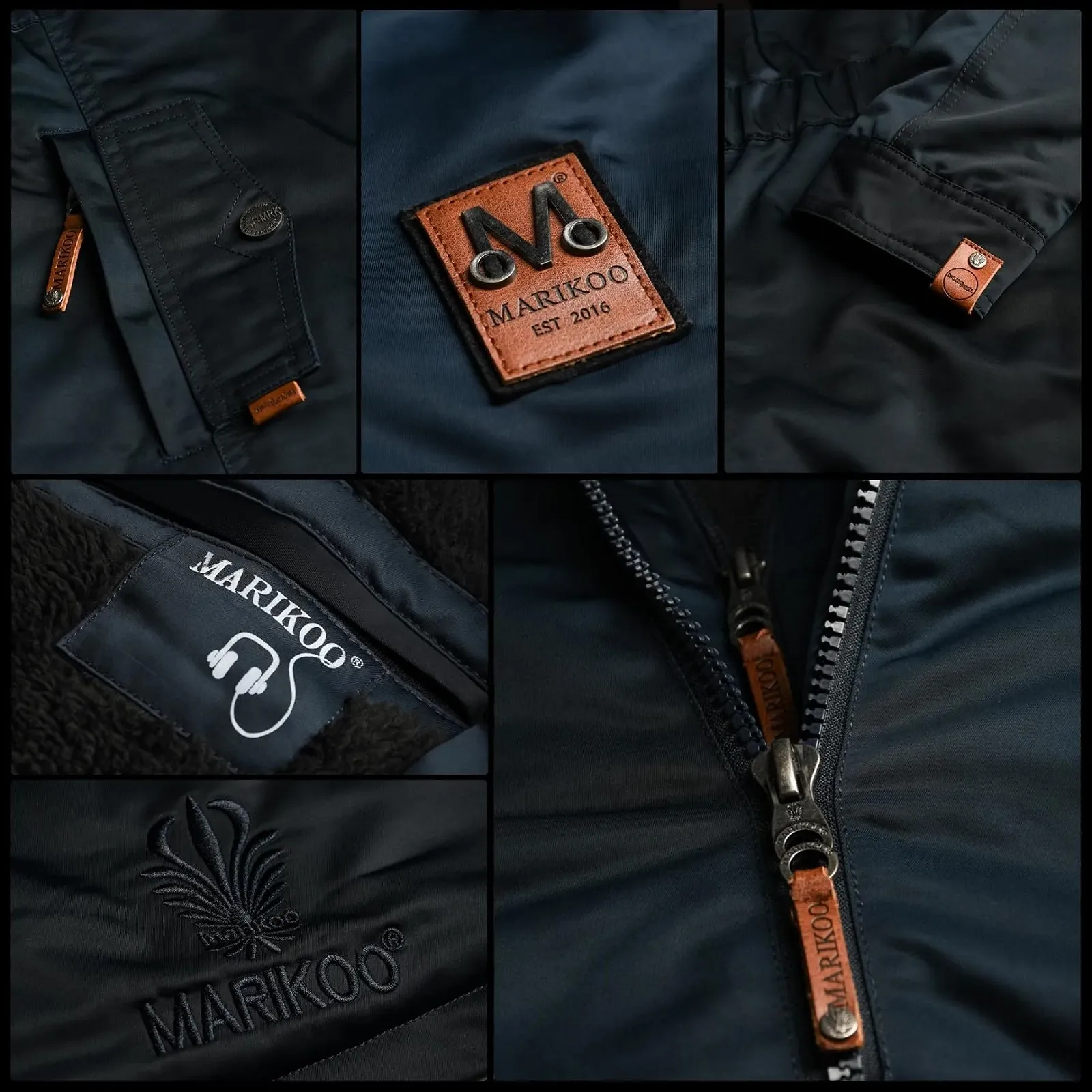 Женская зимняя парка Marikoo B825 с плюшевым мехом на подкладке, фото №3