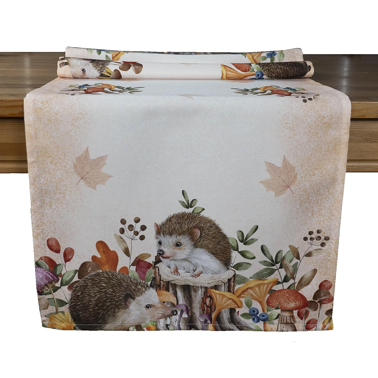 Скатертина Hedgehog 85 x 85 см Принт осінній їжак 100% поліестер, фото №2