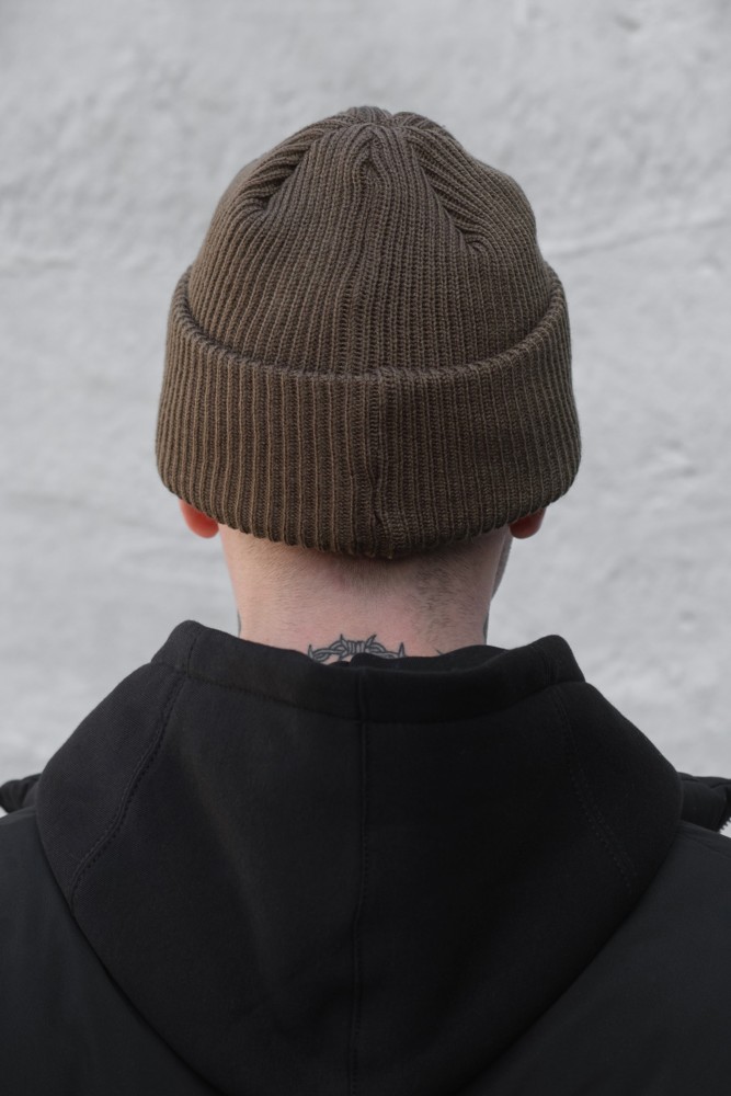 Подовжена трикотажна шапка біні докер Without dominic khaki, фото №4 Подовжена трикотажна шапка біні докер Without dominic khaki, фото №4