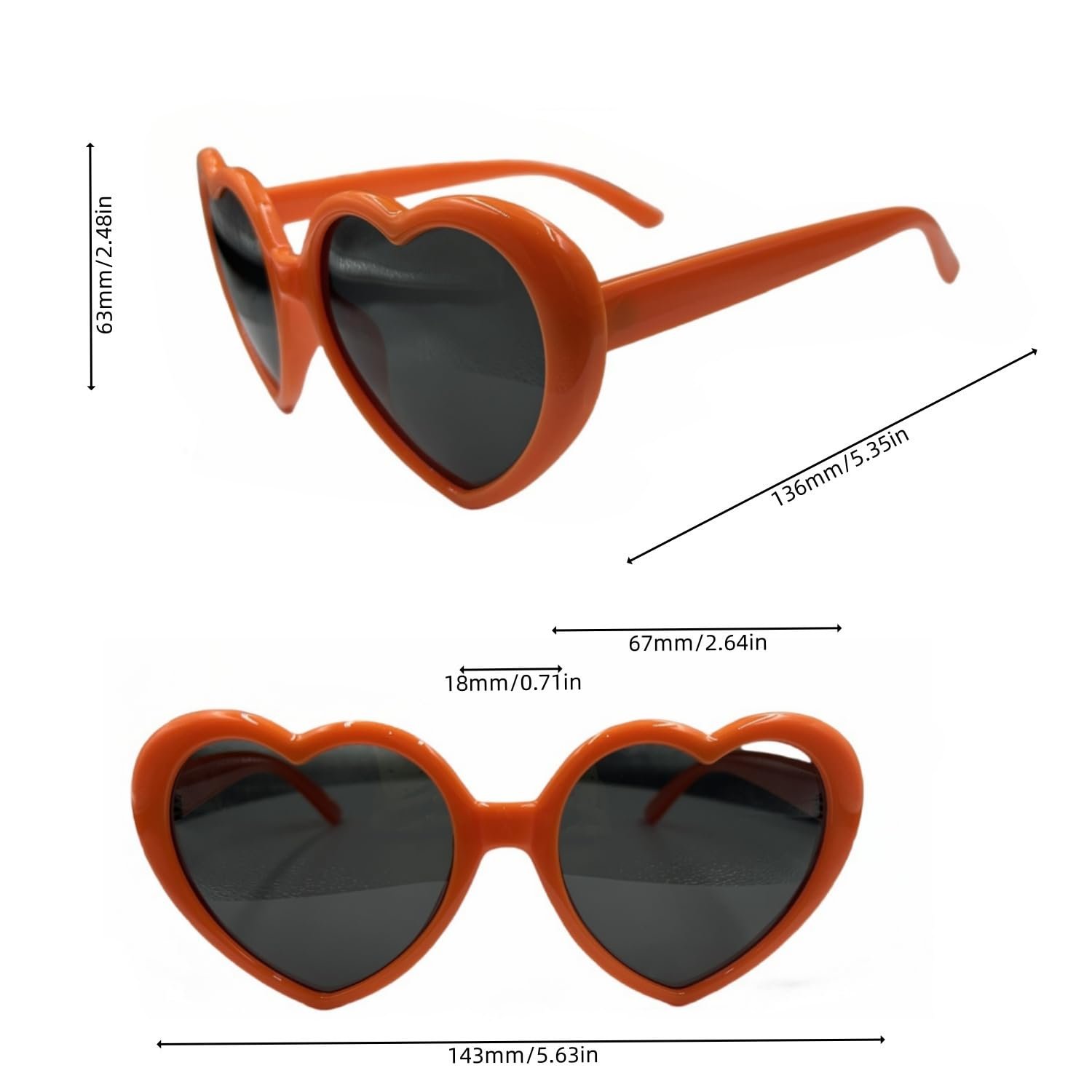 Сонцезахисні окуляри Поляризовані великі у формі серця Ретро Милі, фото №3