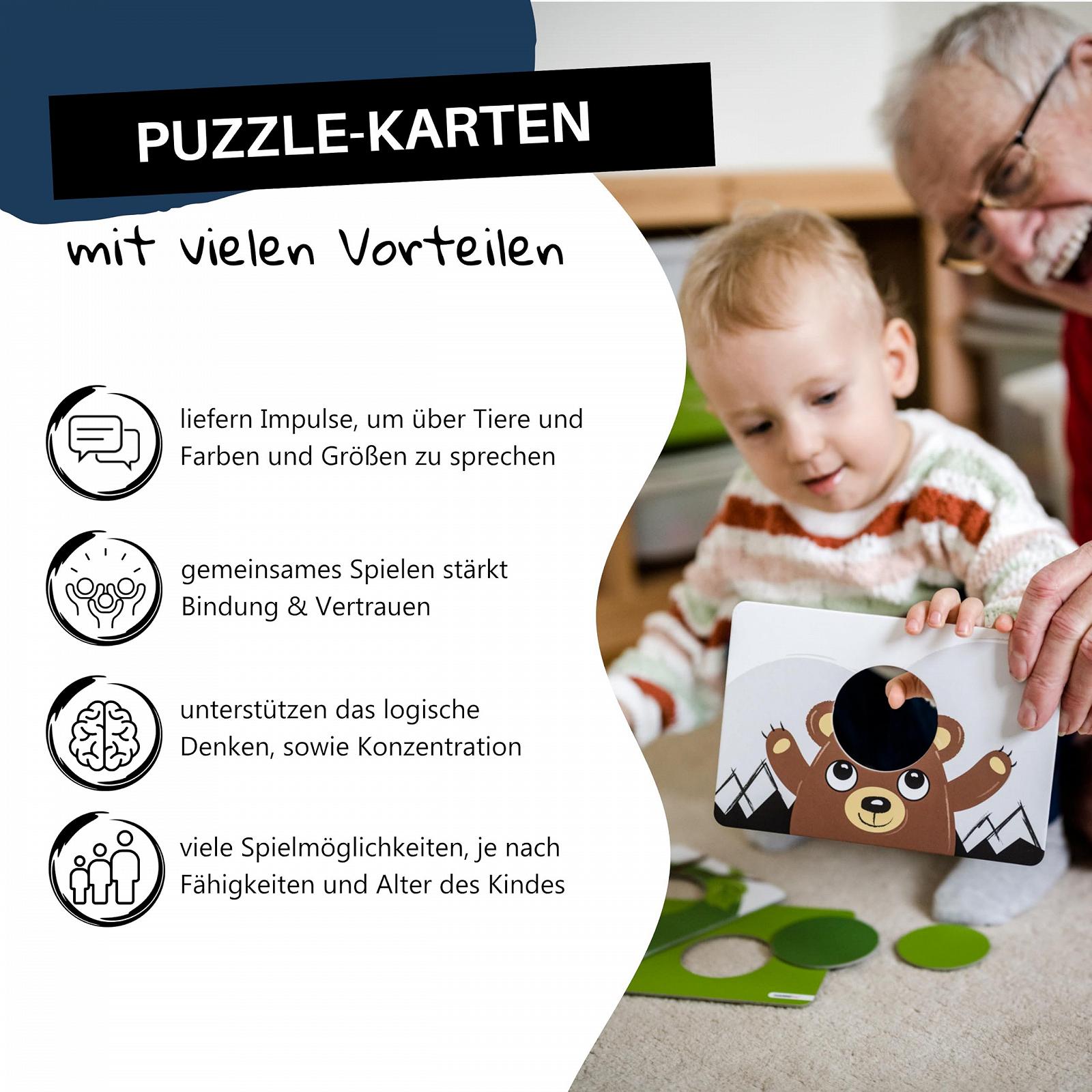 Пазлы-карточки Puzzle Cards Первый пазл Животные и цвета 13 пазлов, фото №5