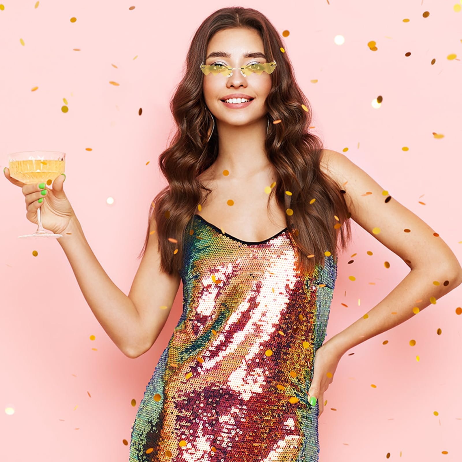 Очки в форме сердца ZMDMAH 2 шт. Красные и желтые, фото №5