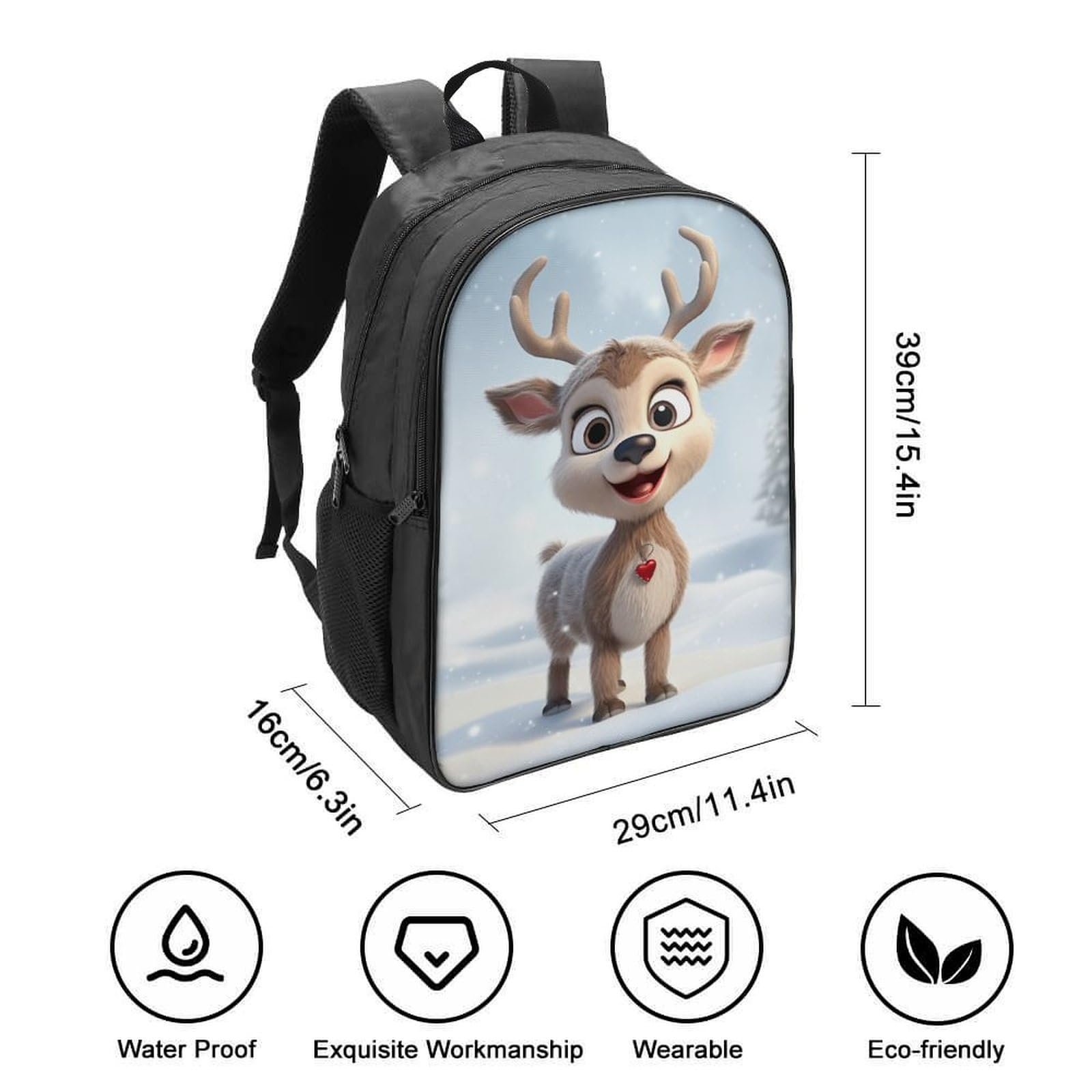 Ранець Deer Шкільний ранець для хлопчиків-підлітків Водонепроникний Рюкзак Шкільна сумка Daypack для чоловіків і жінок Для подорожей, Шкільна сумка 40x28x16 см, фото №2