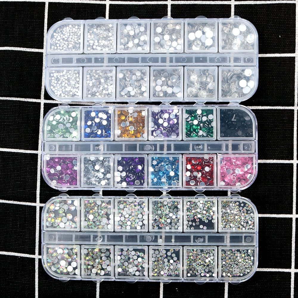 Стразы для ногтей 5256 штук Блестки для ногтей с кристаллами и бриллиантами для рисования ногтей, включая карандаши для страз и инструменты для подбора страз, фото №2
