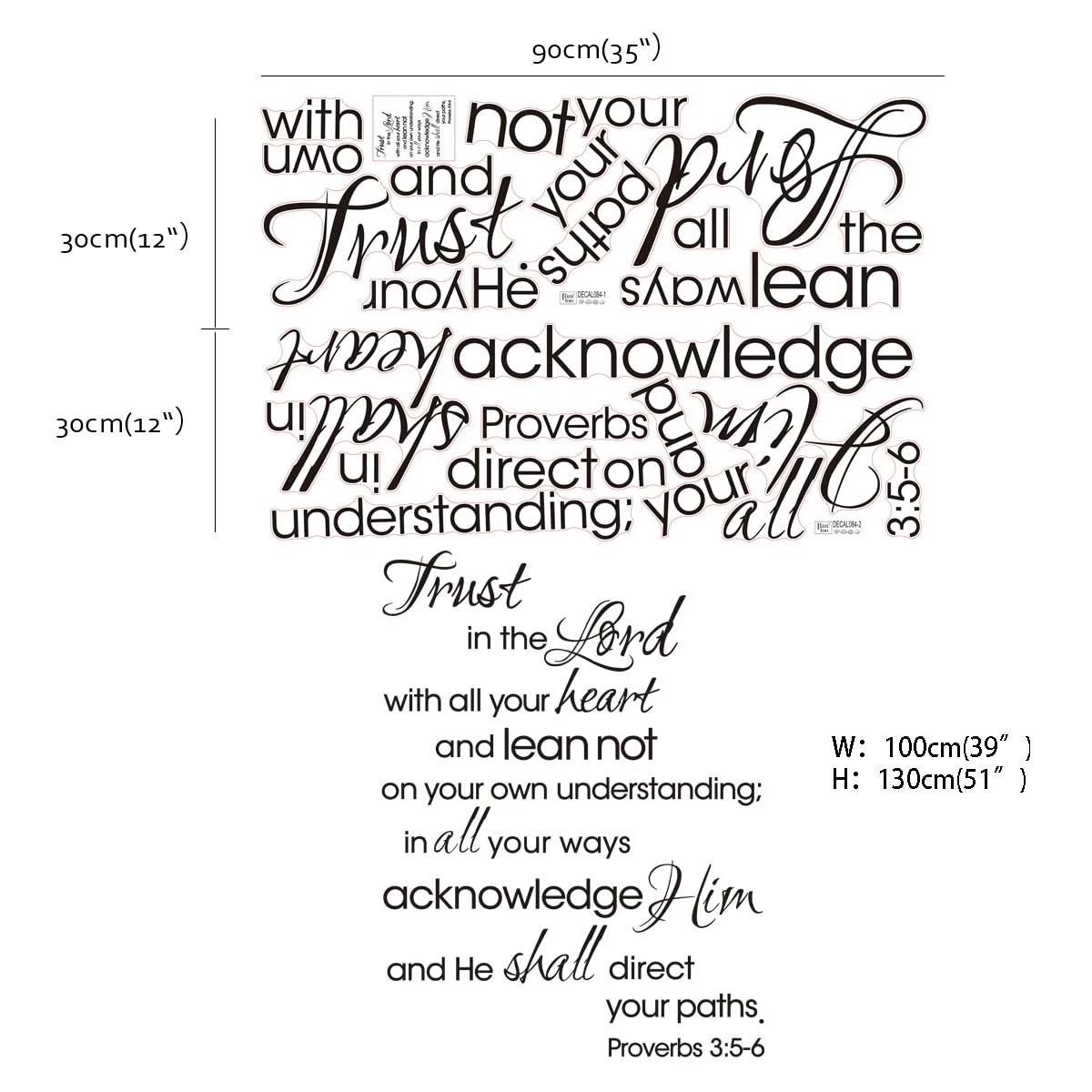 Наклейка на стіну Runtoo Bible Sayings Bible Verse Quotes, фото №4