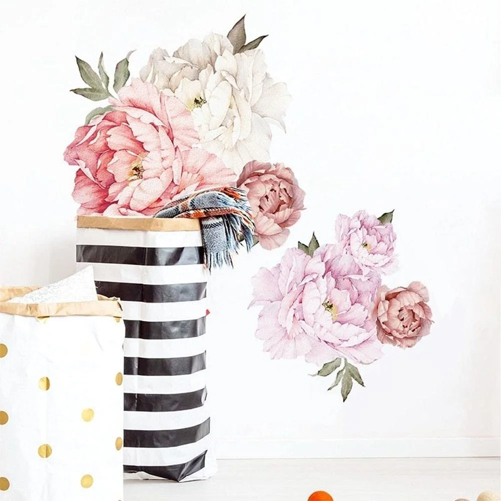 Наклейка на стіну WandSticker4U Півонії Квіти XXL самоклеюча Набір 6 шт. Рожевий/Білий, фото №7 Наклейка на стіну WandSticker4U Півонії Квіти XXL самоклеюча Набір 6 шт. Рожевий/Білий, фото №7