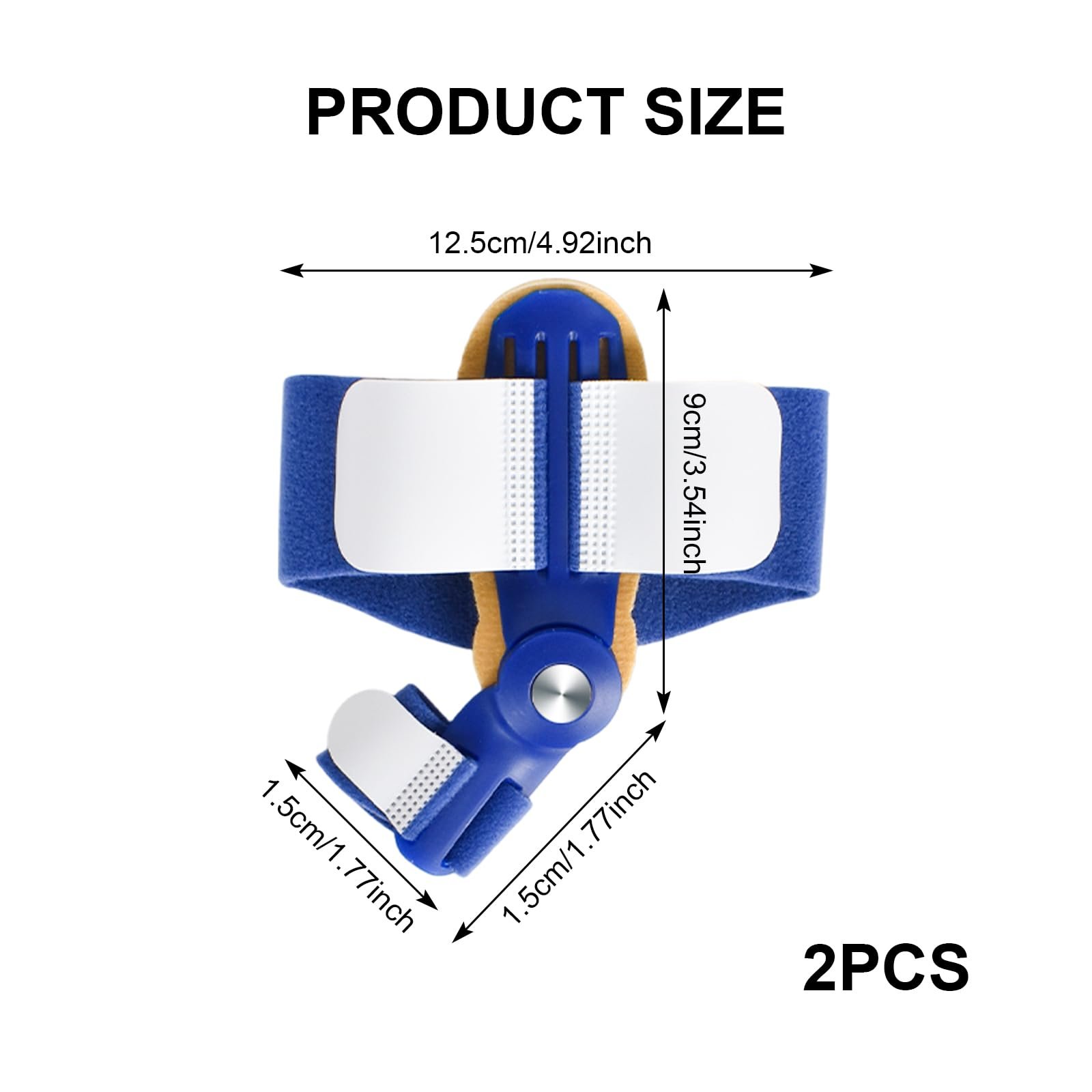 Шина для корекції Hallux Valgus (2 шт.) Регульований роздільник для пальців Синій, фото №2