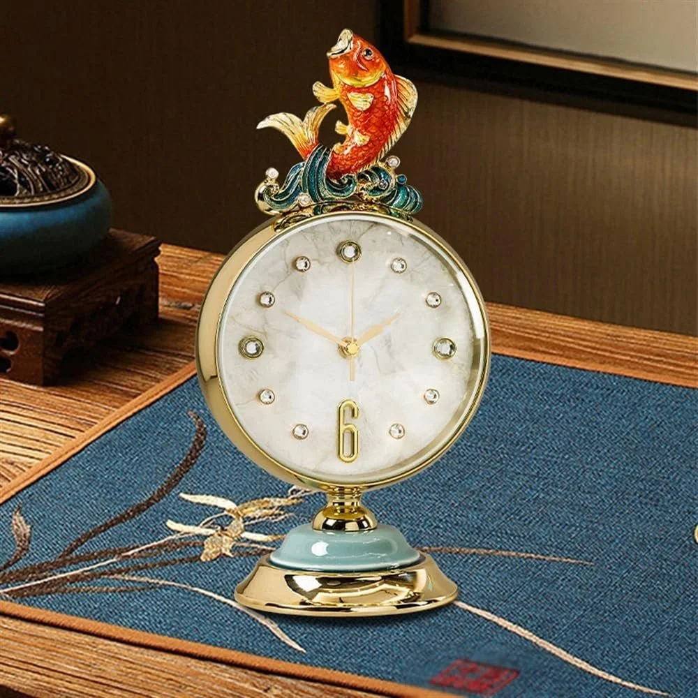 Настільний годинник Aioneer в китайському стилі, безшумний, декоративний, прикраса столу, фото №7