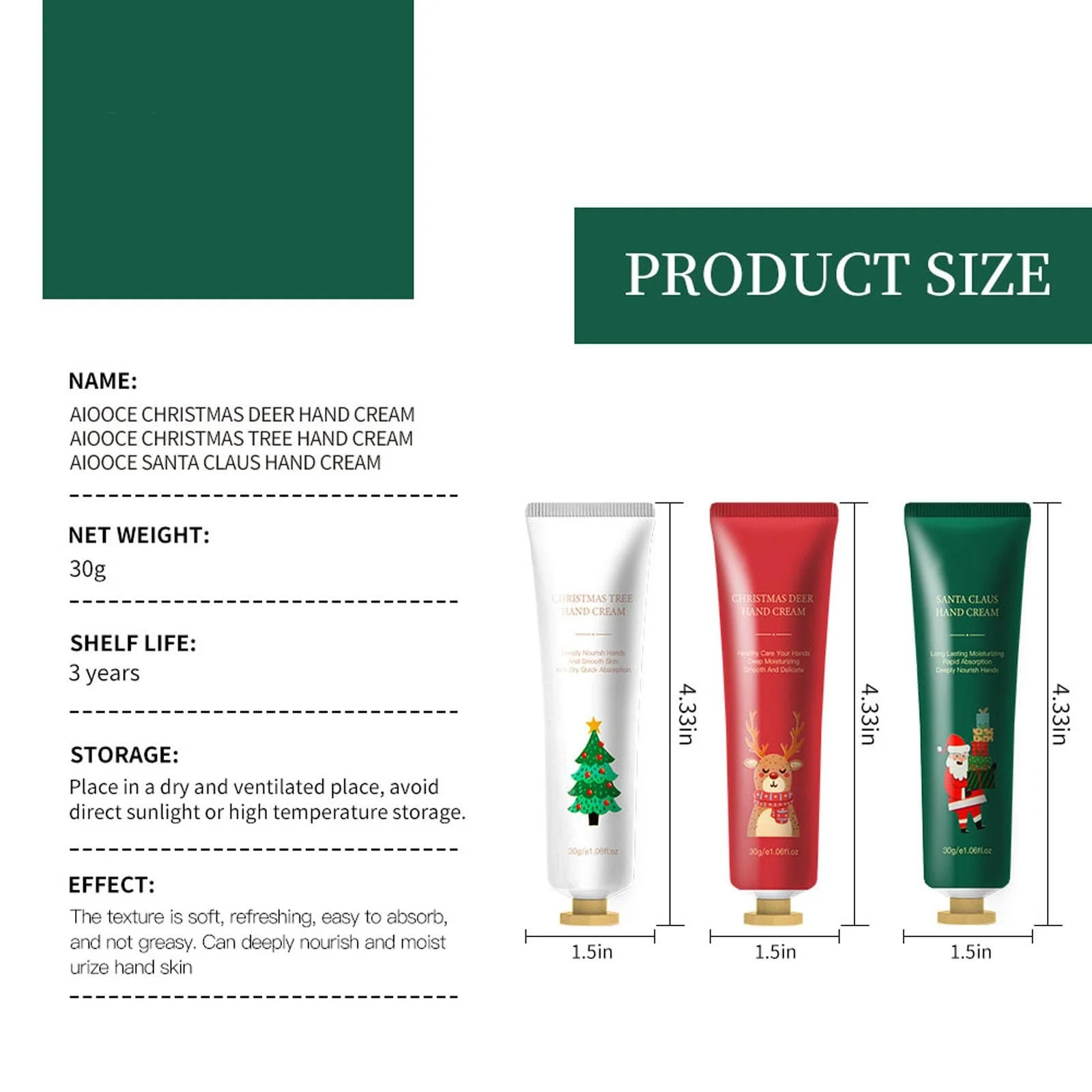 Набір різдвяних кремів для рук зволожуючий лосьйон для сухої та потрісканої шкіри рук набір кремів для рук дорожній розмір глибоке зволоження, фото №5