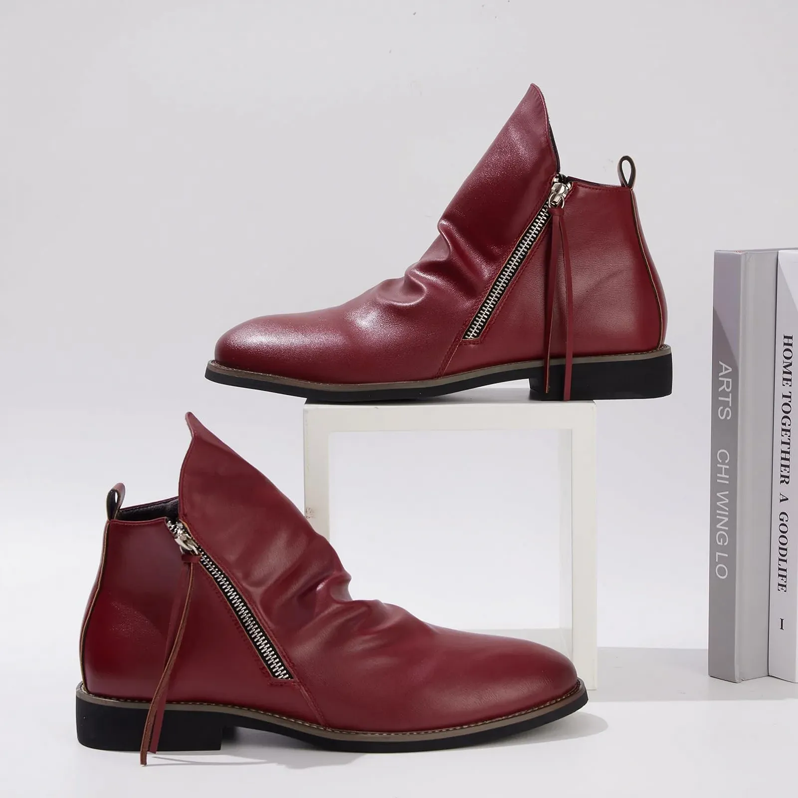 Челсі черевики Halfword шкіряні чоловічі Двостороння блискавка, фото №3