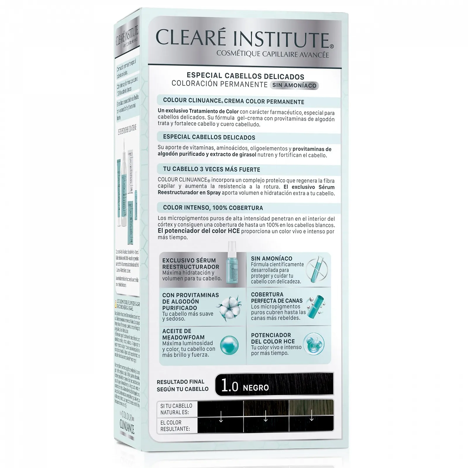 Фарба для волосся Clinuance Delicate Permanent Ammonia Free More Shine Intense Colour 100% Coverage 1.0 Чорний, 3 упаковки, фото №9 Фарба для волосся Clinuance Delicate Permanent Ammonia Free More Shine Intense Colour 100% Coverage 1.0 Чорний, 3 упаковки, фото №9