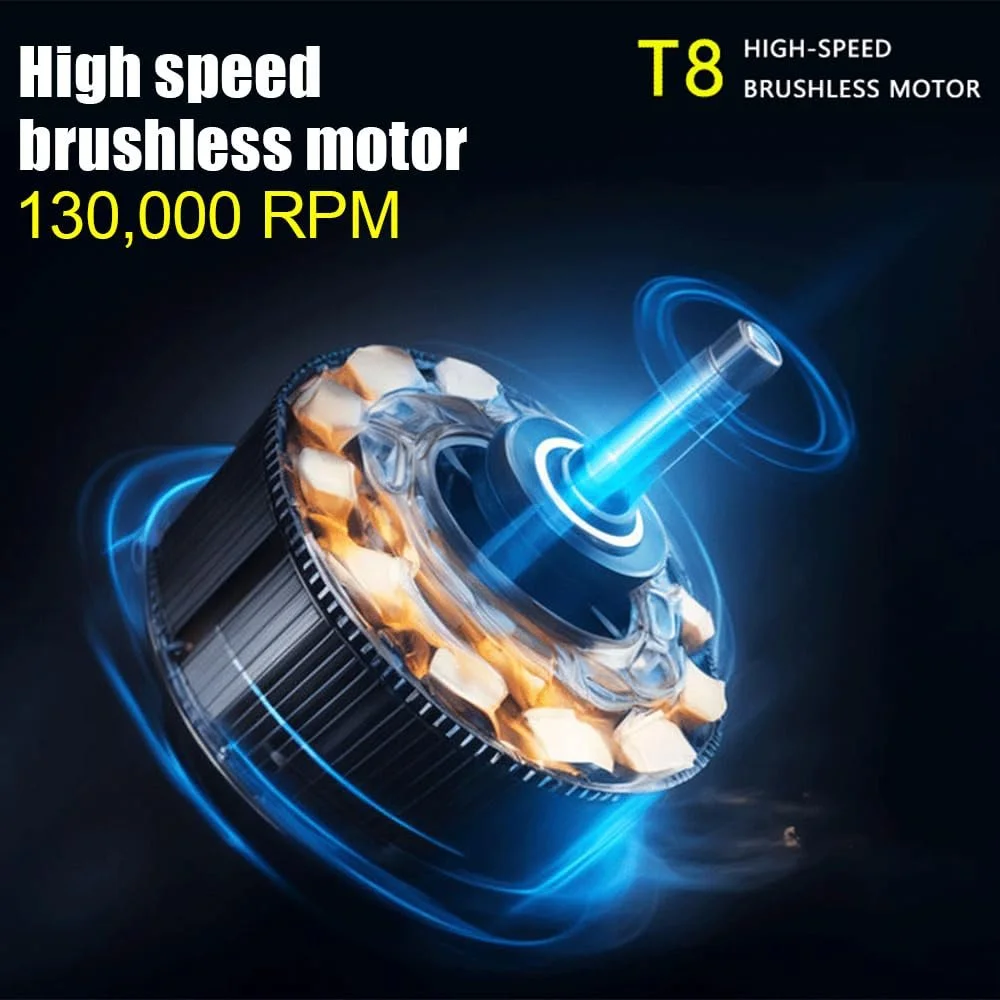 Міні-турбовентилятор Kavolet 130,000 RPM з магнітною насадкою Speed Adjustable, фото №3