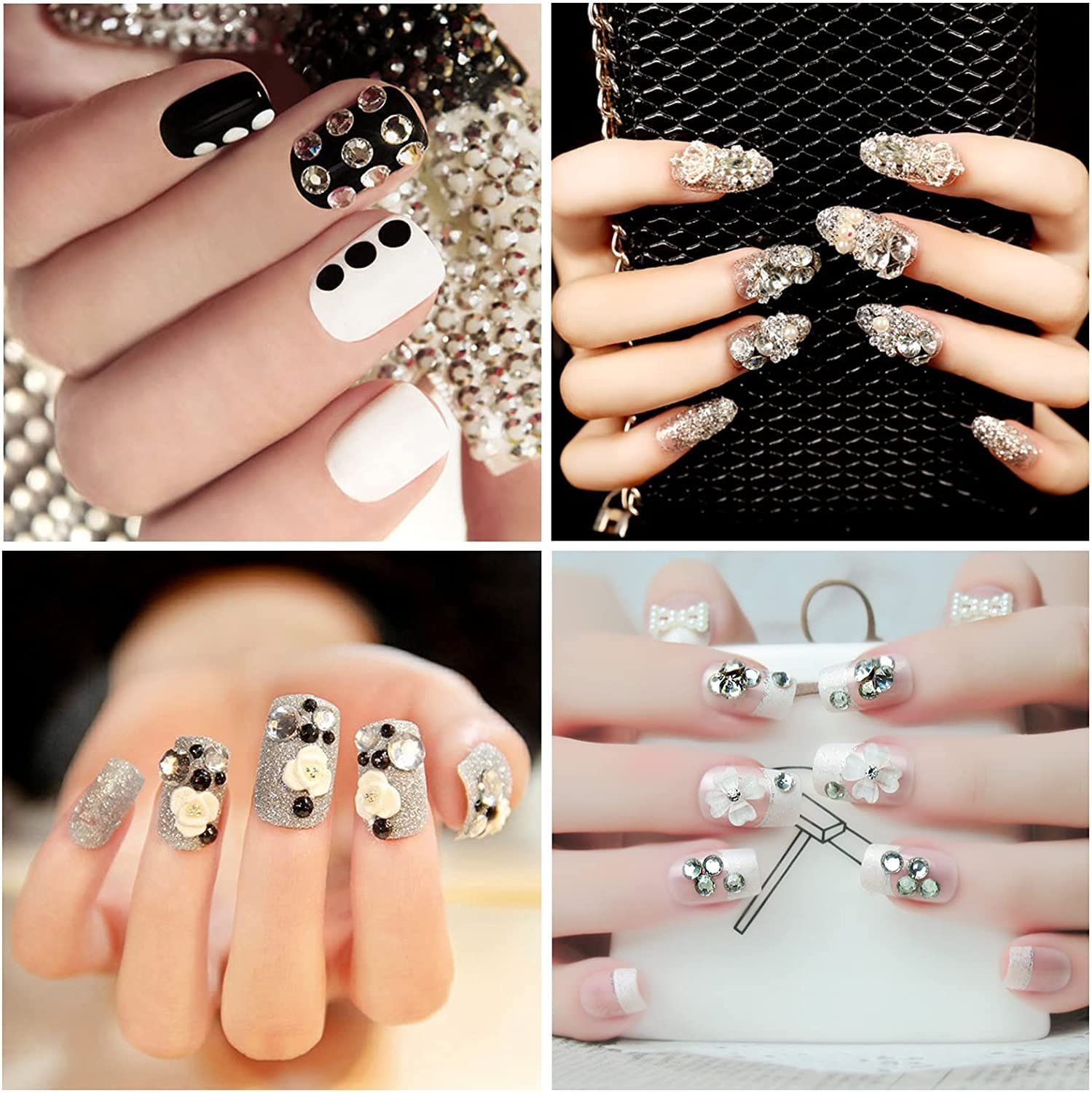 Самоклеящиеся блестящие камни, набор 2300 шт, фото №6