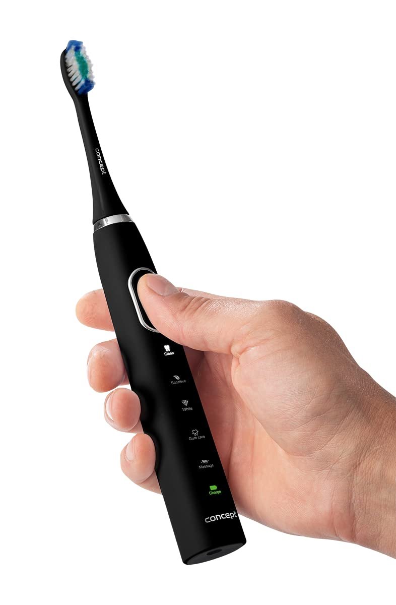 Електрична звукова зубна щітка CONCEPT Hausgeräte ZK4011 38 000 коливань/хв Дорожній чохол Чорна, фото №3